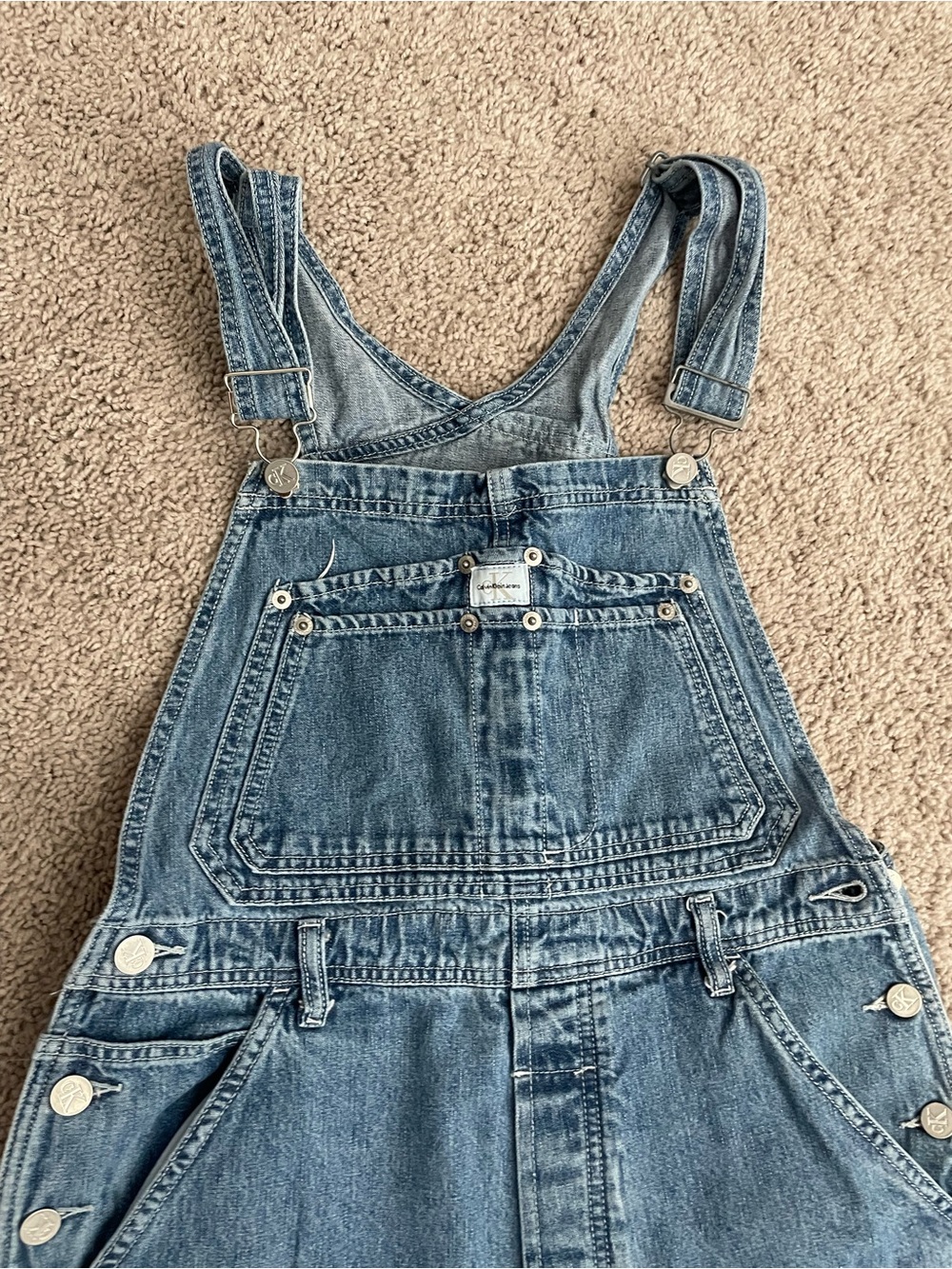 Vintage Calvin Klein Jeans Wide Leg Carpenter Denim Overalls Medium Medium Wash